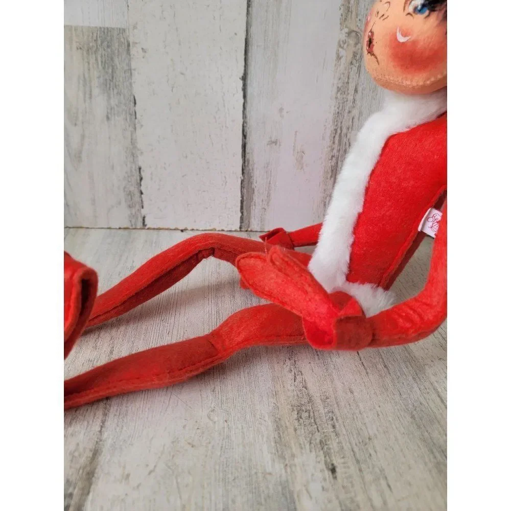 Annalee 1991‎ vintage red Christmas elf mistletoe Xmas